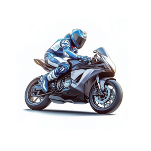 Schutz für Motorradfahrer Illustration eines Motorradfahrers in voller Schutzausrüstung.
