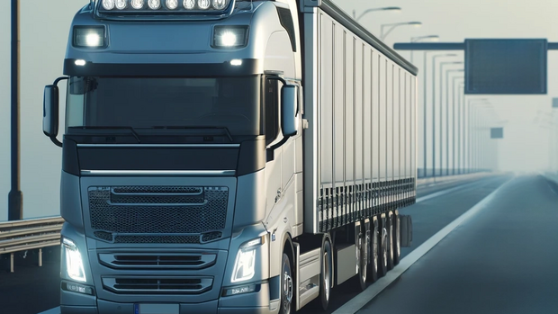 Lang-LKWs Lang-LKW fährt auf der Autobahn.